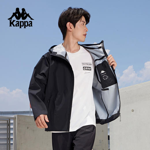 Kappa卡帕背靠背防泼水防风衣户外运动外套男连帽夹克休闲上衣潮K0E72FJ59 商品图2