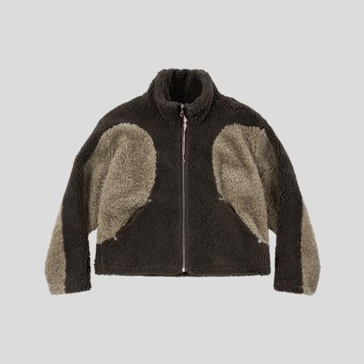 GOODBAI 916 撞色高领拼接羊羔绒串珠拉链外套 商品图1