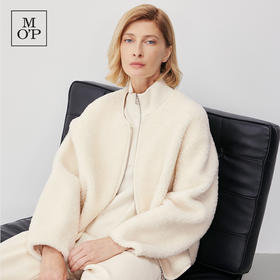 Marc O'Polo/MOP冬季新款静奢小香风短款绵羊毛外套夹克女士