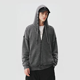 【非质量问题不退不换】714street水洗复古连帽毛衣男女秋冬新款宽松针织开衫外套情侣装