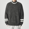 墨麦客男装 撞色条纹 可翻高领针织衫冬季新款肌理感厚款毛衣男潮 商品缩略图0