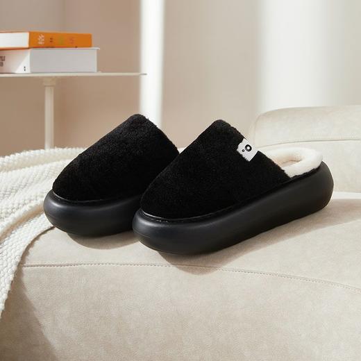 朴西芝士派女棉拖鞋居家保暖防滑简约毛绒情侣静音棉拖鞋女冬可爱 商品图4