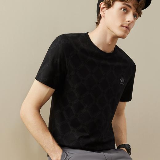 柒牌男士纯棉短袖T恤夏季新款时尚字母印花舒适透气圆领休闲上衣	126T70010 商品图3