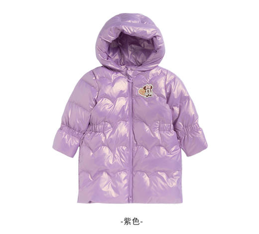 迪士尼冬季新品女童中长款防风羽绒服婴幼儿连帽外套224DS0707 商品图1