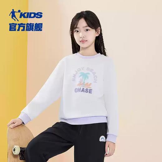 【自营】QIAODAN KIDS/乔丹儿童  乔丹童装女童卫衣儿童秋装2024新款大童洋气内搭运动上衣 T9435112 商品图2