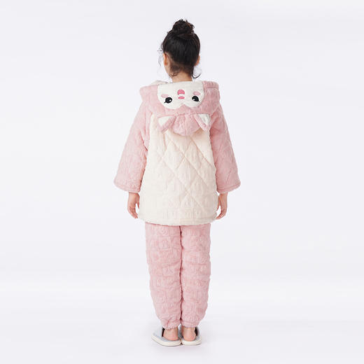 都市丽人眯雅佳睡衣夹棉系列长袖牛奶绒烂花夹棉加厚童装中夹棉套装JHT1B7 商品图7