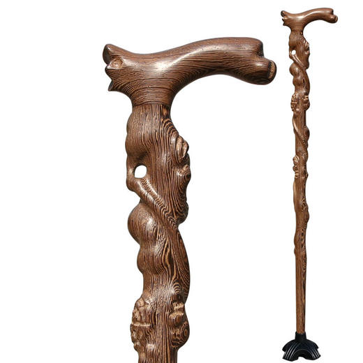 鸡翅木拐棍龙头老人拐杖防滑拐棍实木高端红木老年人送父母礼品 中老年健康养生 商品图1