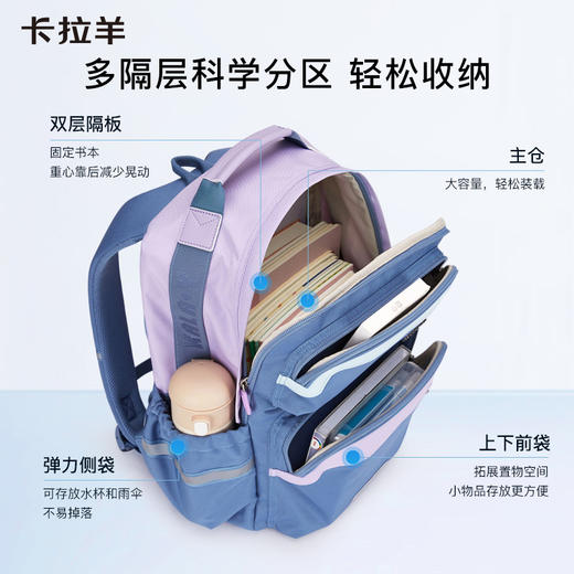 【云朵书包】卡拉羊中学生六维防下坠24L/26L云朵书包 破晓 CX5082/L 商品图3