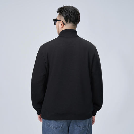 【新款DMH】大依优型大码男装立领拉链卫衣简约宽松上衣男士胖子打底衫300斤 商品图4