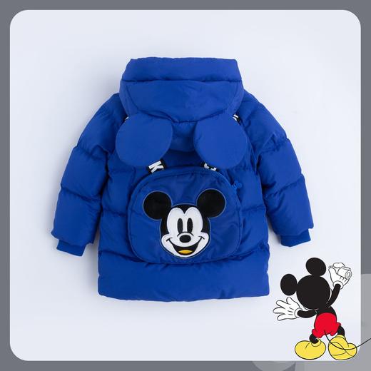 迪士尼童装冬季潮帅米奇印花羽绒服中长款连帽保暖外套224DS0795 商品图2