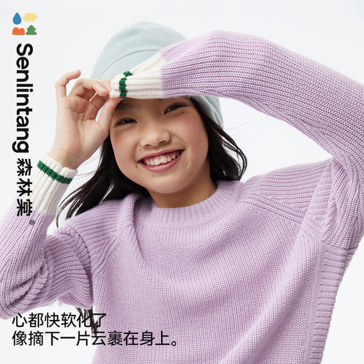 [屁侠推荐]山谷暖羊毛衫 森林棠2024冬季儿童厚款美丽奴羊毛衫毛衣60612401宝宝爱穿 商品图0