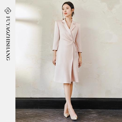 IWY/扶摇系列 国风连衣裙女高级感褶皱修身显瘦西装领裙子新中式女装 FYQ513 商品图3