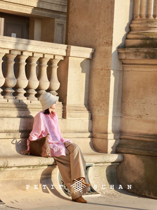 PETIT SCHAN小闪 #070 Chaser of Light 追光者  法国进口精梳亚麻立裁手工捏褶渔夫帽 商品图2