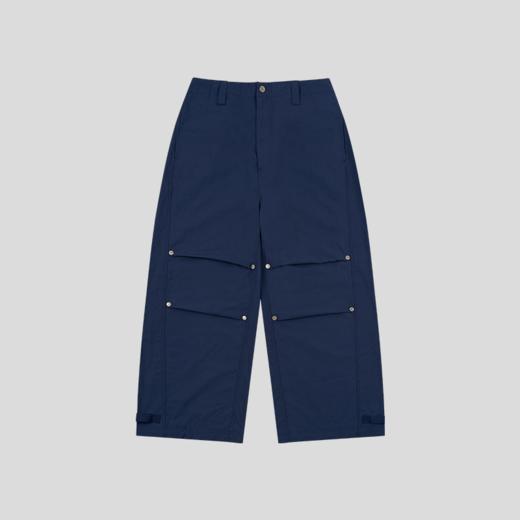 GOODBAI 916 膝盖打褶刺绣工装直筒休闲裤 商品图2