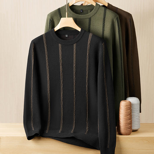 【新款DPF】大依优型大码毛衣针织衫毛衫休闲加肥加大男士胖子大码内搭上衣潮款打底衫 商品图0