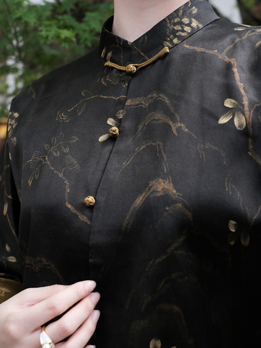 盛唐牡丹|重缎香云纱手绘对襟外套 商品图1