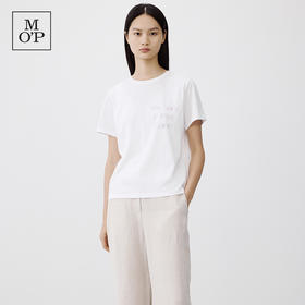 Marc O'Polo/MOP 秋季新款纯棉胸口绣花字母宽松短袖T恤女士