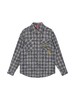 FMACM/CS24200/褪色做旧破坏徽章宽松格纹长袖衬衫 商品缩略图3