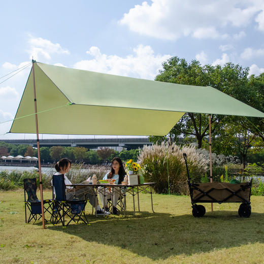 徽羚羊 户外露营休闲防雨遮阳涂银天幕—中号（米白）300*450 商品图3