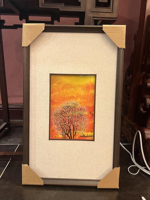 色釉粉彩秋江图瓷板 商品图0