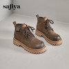 Safiya/索菲娅2024冬英伦风复古擦色牛皮粗跟厚底户外工装马丁靴 SF44116263 商品缩略图6
