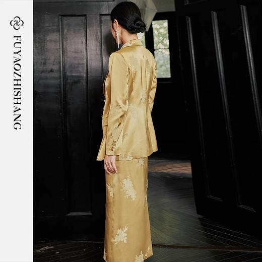IWY/扶摇系列 黄昏是个浪漫主义者新中式西装套装女秋季新款提花缎面老钱24FYCVS529 商品图4