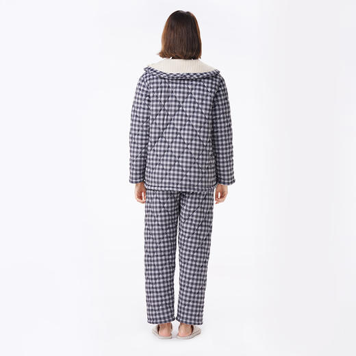 都市丽人睡衣亲情蜜语长袖家居服贝贝绒印花夹棉加厚女士夹棉套装LHT0B3 商品图3