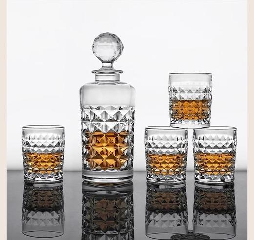 【样品特惠5.5折，仅1套，无货退款】捷克进口BOHEMIA 水晶玻璃威士忌烈酒杯洋酒杯果汁杯创意啤酒杯子钻石威士忌套装1樽6杯 商品图4