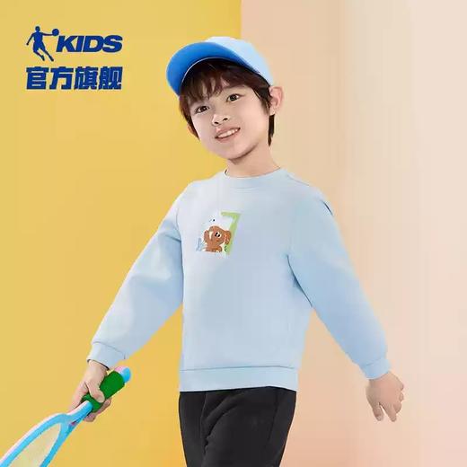 【自营】QIAODAN KIDS/乔丹儿童  乔丹童装男童卫衣宝宝秋装2024新款小童圆领内搭长袖上衣 T8437112 商品图2