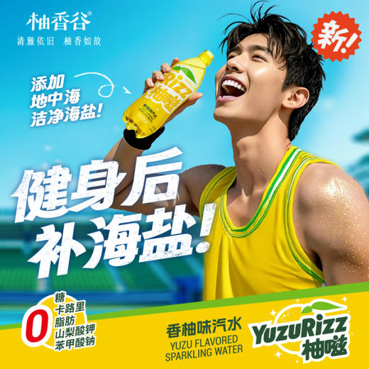 【新品】柚嗞香柚味汽水0糖0卡0脂柚香天然清甜酷爽1.25L*12瓶装（原箱） 商品图3