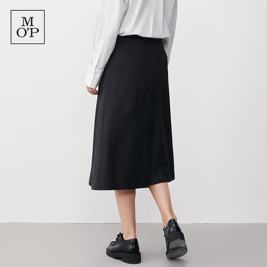 Marc O'Polo/MOP冬季新款绵羊毛静奢风黑色半裙百褶半身裙女 商品图3