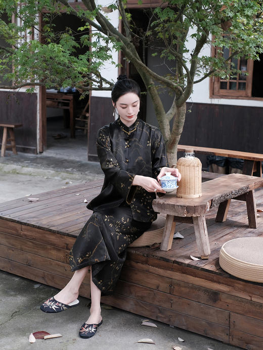 盛唐牡丹|重缎香云纱手绘半裙 商品图2