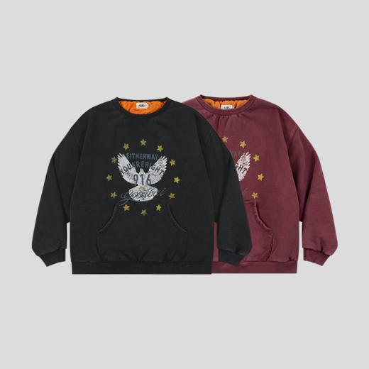 GOODBAI 916星星白鸽印花水洗加厚oversize卫衣 商品图1