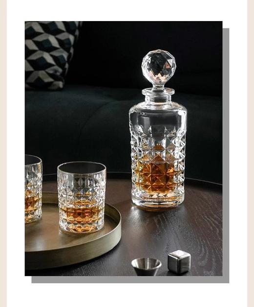 【样品特惠5.5折，仅1套，无货退款】捷克进口BOHEMIA 水晶玻璃威士忌烈酒杯洋酒杯果汁杯创意啤酒杯子钻石威士忌套装1樽6杯 商品图5