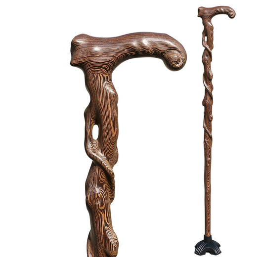 鸡翅木拐棍龙头老人拐杖防滑拐棍实木高端红木老年人送父母礼品 中老年健康养生 商品图9