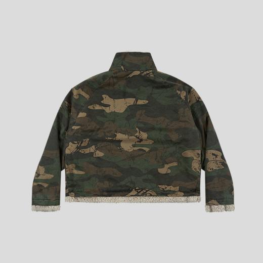 GOODBAI 916 迷彩拼接仿羊驼绒串珠拉链棉服外套 商品图2