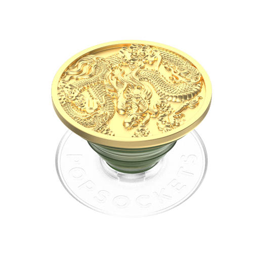 【黑夜浪漫】游龙 POPGRIP泡泡骚手机粘贴式支架 Enamel金属珐琅系列 奢华金 动物 国风 商品图0