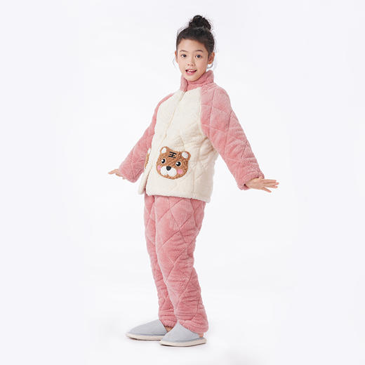 都市丽人眯雅佳睡衣夹棉系列长袖长毛绒夹棉加厚童装中夹棉套装JHT1B8 商品图6