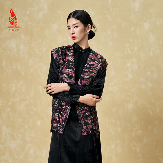 SAINTJOY/上久楷女式宋锦马甲  凤凰于飞 CY1044207021 商品图2