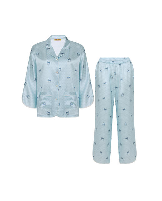 皇锦九分袖开襟分身套装-球鹿纹HJ21505 商品图5