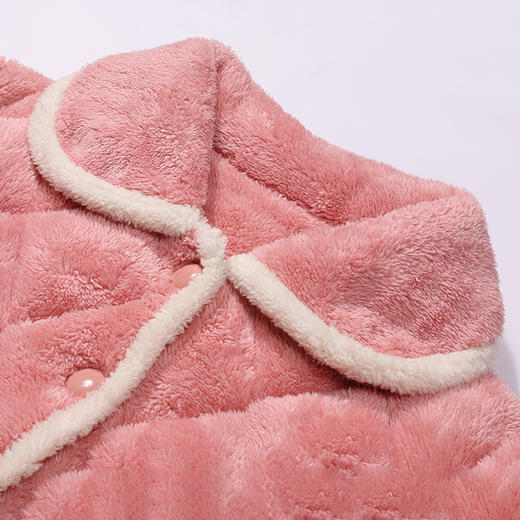 都市丽人睡衣亲情蜜语长袖家居服法兰绒夹棉加厚女士中夹棉套装LHT0C7 商品图5