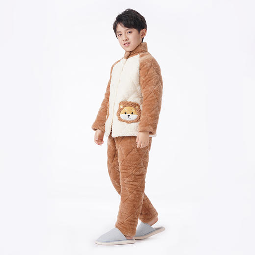 都市丽人眯雅佳睡衣夹棉系列长袖长毛绒夹棉加厚童装中夹棉套装JHT1B8 商品图3