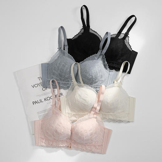 芬腾内衣女上托防下垂性感蕾丝文胸无钢圈聚拢舒适透气收副乳胸罩 商品图4