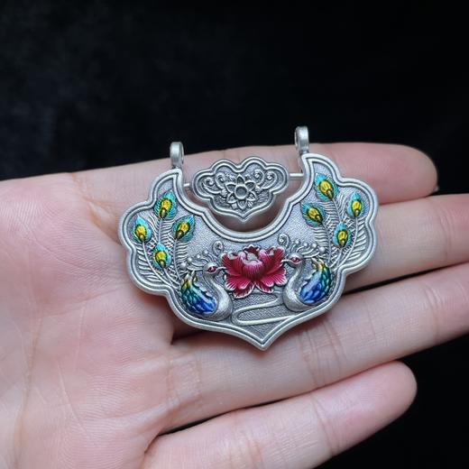 吊坠足银 玉美人菲菲HZ~足银如意锁吊坠 商品图0