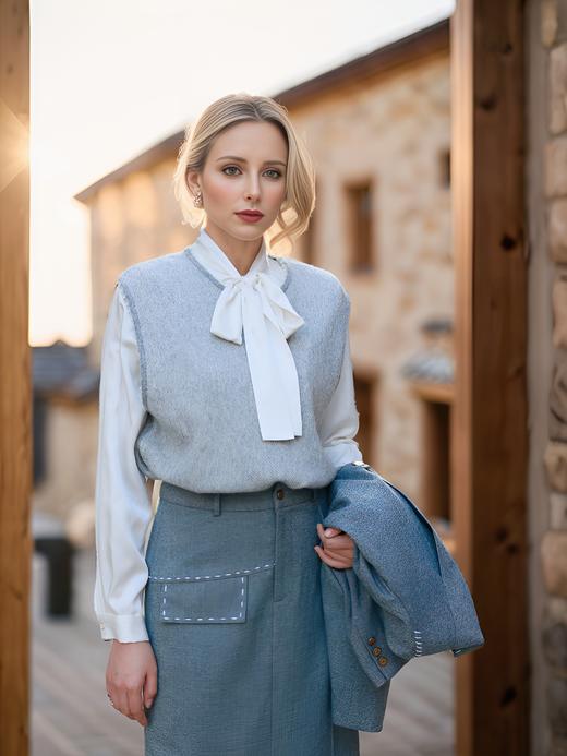 马吉拉手工线翻领后背开衩西服外套 商品图3