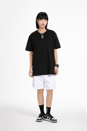 赤兔嗨购精梳长绒棉T恤宽松休闲男女同款24年新品正肩短袖01D