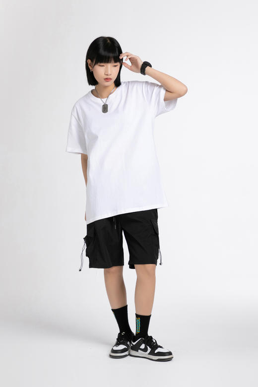 赤兔嗨购精梳长绒棉T恤宽松休闲男女同款24年新品正肩短袖01D 商品图5