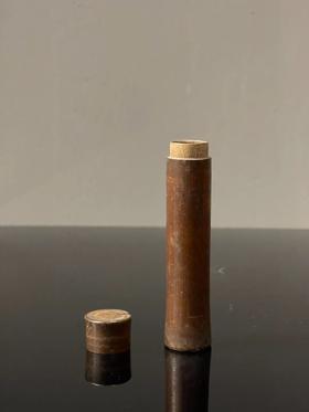 竹雕撇足圆筒式线香筒 ，顺丰包邮