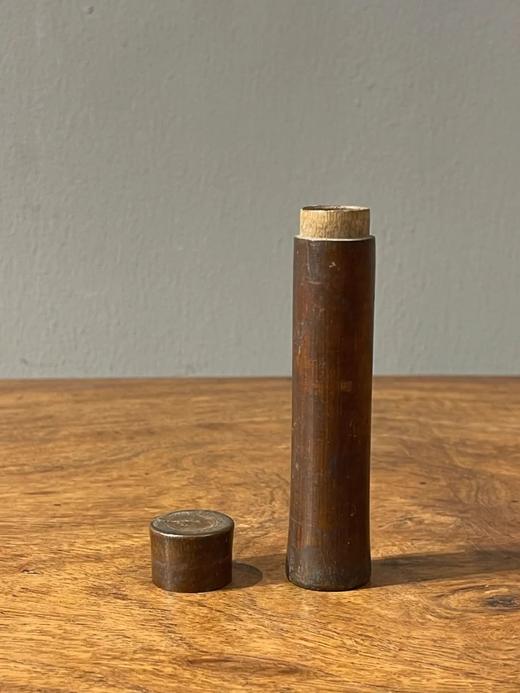 竹雕撇足圆筒式线香筒 ，顺丰包邮 商品图5