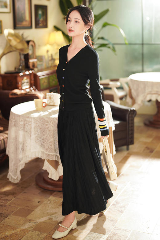 逸红颜明月优选 #高质学院风开衫「学院派」30羊毛混纺，撞色百搭彩虹糖开衫 商品图4